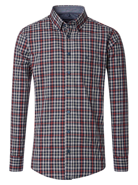 Chemise CasaModa CASUAL FIT EASY CARE rouge avec col Button Down en coupe moderne