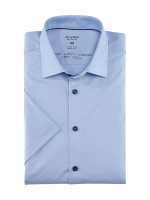 Chemise Olymp LEVEL 5 JERSEY bleu clair avec col New York Kent en coupe étroite