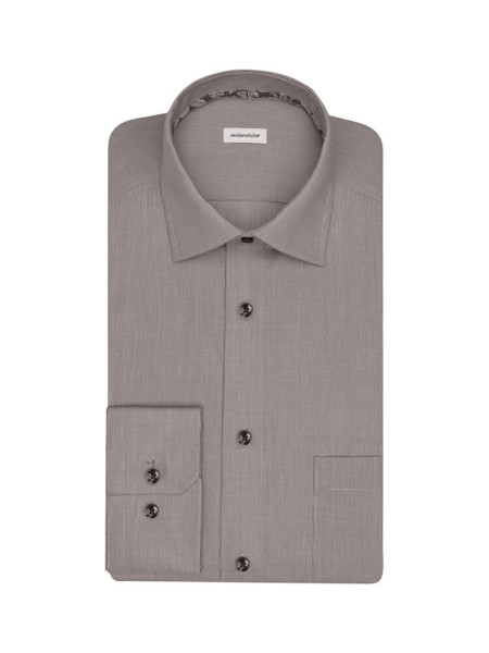 Chemise Seidensticker MODERN STRUCTURE gris avec col Business Kent en coupe moderne