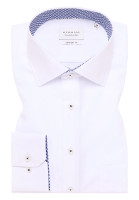 Chemise Eterna COMFORT FIT UNI POPELINE blanc avec col Kent en coupe classique