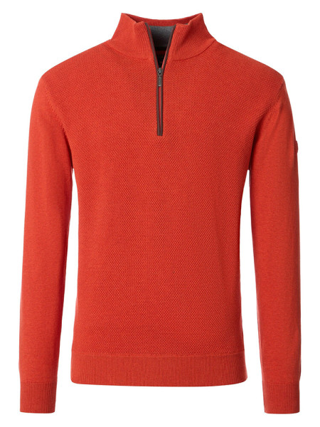 Pull-over Redmond COMFORT FIT STRUCTURE orange avec col Col montant en coupe classique