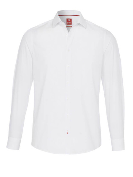 Chemise Pure SLIM FIT UNI STRETCH blanc avec col Kent en coupe étroite