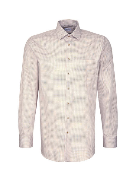 Chemise Seidensticker MODERN TWILL beige avec col Business Kent en coupe moderne