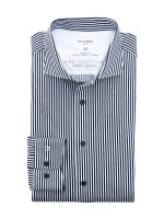 Chemise Olymp LUXOR modern fit JERSEY bleu foncé avec col Kent en coupe moderne