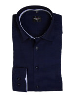 Chemise Marvelis BODY FIT STRUCTURE bleu foncé avec col New York Kent en coupe étroite