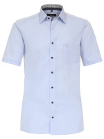 Chemise CasaModa COMFORT FIT UNI POPELINE bleu clair avec col Kent en coupe classique