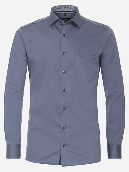 Chemise CASAMODA MODERN FIT UNI POPELINE bleu moyen avec col Kent en coupe moderne