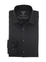 Chemise Olymp LEVEL 5 JERSEY noir avec col New York Kent en coupe étroite