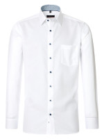 Chemise Redmond MODERN FIT TWILL blanc avec col Kent en coupe moderne