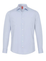 Chemise Pure SLIM FIT UNI STRETCH bleu clair avec col Kent en coupe étroite