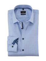 Chemise Olymp NO. SIX FAUX UNI bleu clair avec col New York Kent en coupe super étroite