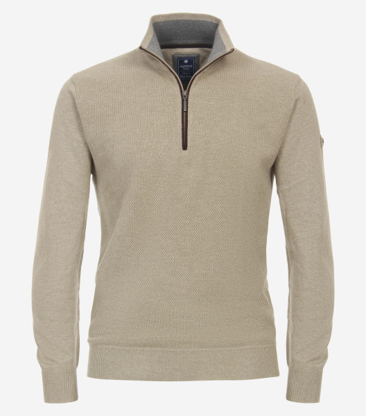 Pull Redmond REGULAR FIT TRICOTÉ beige avec col Col montant en coupe classique