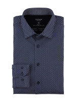 Chemise Olymp LEVEL 5 JERSEY bleu foncé avec col New York Kent en coupe étroite