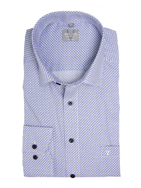 Chemise Marvelis COMFORT FIT UNI POPELINE bleu clair avec col Nouveau Kent en coupe classique