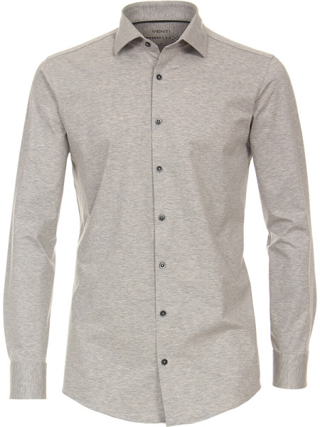 Chemise Venti MODERN FIT JERSEY gris avec col Kent en coupe moderne