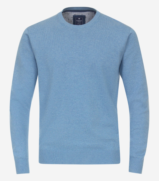 Pull Redmond REGULAR FIT TRICOTÉ bleu clair avec col Col rond en coupe classique