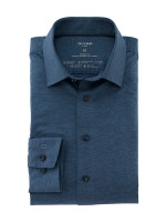 Chemise Olymp LUXOR modern fit JERSEY bleu moyen avec col Nouveau Kent en coupe moderne