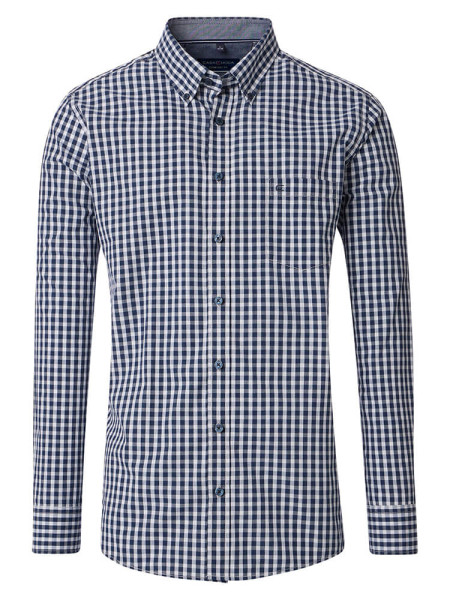 Chemise CasaModa COMFORT FIT EASY CARE bleu foncé avec col Button Down en coupe classique