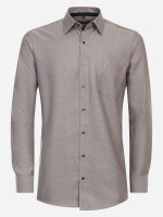 Chemise CASAMODA COMFORT FIT STRUCTURE beige avec col Kent en coupe classique