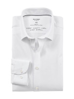 Chemise Olymp LEVEL 5 JERSEY blanc avec col New York Kent en coupe étroite