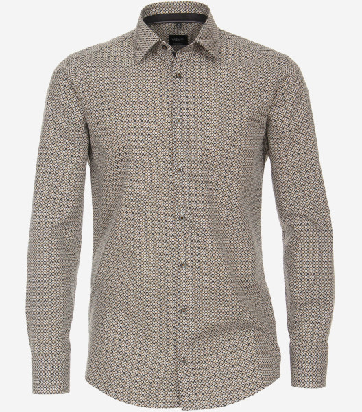 Chemise Venti MODERN FIT PRINT jaune avec col Kent en coupe moderne