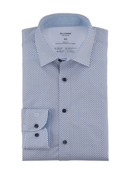 Chemise Olymp LEVEL 5 JERSEY blanc avec col New York Kent en coupe étroite