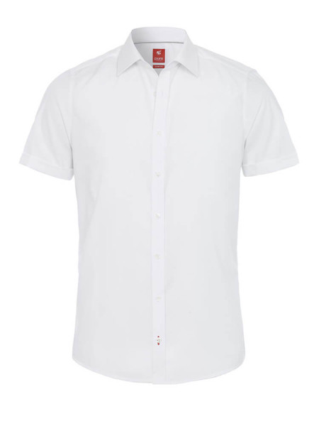 Chemise Pure SLIM FIT UNI POPELINE blanc avec col Kent en coupe étroite