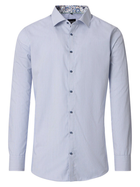 Chemise Venti MODERN FIT STRUCTURE bleu clair avec col Kent en coupe moderne