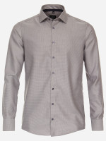 Chemise Venti MODERN FIT STRUCTURE beige avec col Kent en coupe moderne